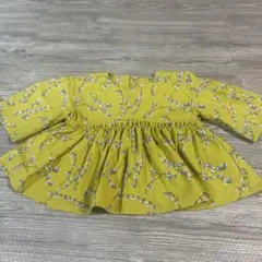花柄フリルシャツ イエロー