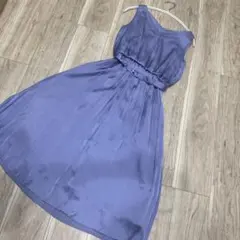 【allureville】パープルノースリーブひざ丈ワンピース