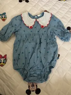 cottoli ハート　ブルー　ロンパース　80