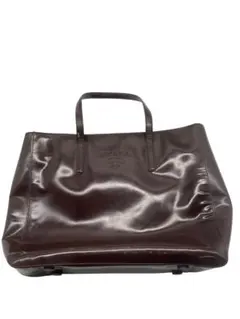 中古PRADAプラダエナメルトートバッグ茶　ジャンク品