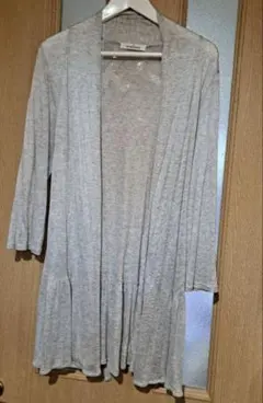 美品2 ギャラリービスコンティ　ロング　カーディガン　グレー　七分袖　掲載　M