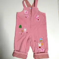 ミキハウス コーデュロイ ピンク オーバーオール 90cm