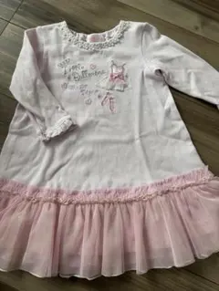バレリーナデザイン ワンピース 90cm ピンクのサムネイル