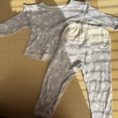 花柄　腹巻きパジャマ　tête-à-tête　紫