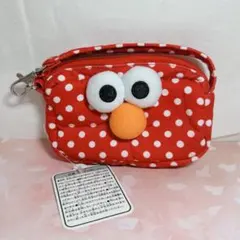 セサミストリート エルモ ドット柄 ポーチ 小物入れ 赤 ユニバ USJ