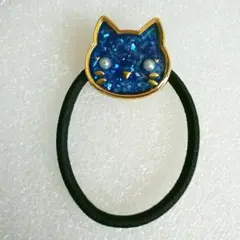 《値下げ》ハンドメイド レジン ヘアゴム猫小