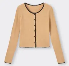 GU☆リブバイカラーカーディガン　M