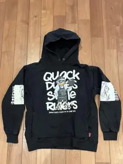 キャラクター プリント パーカー 黒