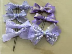 リボンクリップ　ハンドメイド　まとめ売り 量産型　地雷系　紫　推し活　ヘアメ