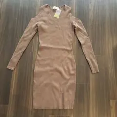 新品未使用　ブラウン ニットワンピース 長袖