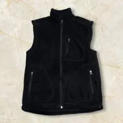 ふ*9様 マウンテンイクイップメント フリースベスト US ブラック 刺繍 ジッ