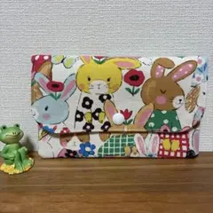 マルチケース（お薬手帳・通帳サイズ）　うさぎ柄　きなり／183
