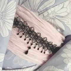 成人式振袖　卒業式袴　浴衣着物　帯飾り　七五三　黒帯締め帯紐帯飾り帯揚げレース