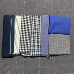 ハギレ　まとめ売り　ネイビー　青　チェック