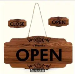 両面サインプレート OPEN CLOSE 木製風 ウェルカムボードのサムネイル