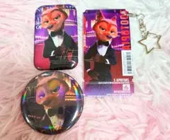 4/5まで＊ ズートピア2 ＊ ニック・ワイルド キーホルダー/缶バッジ 3点