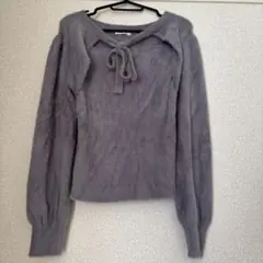 INGNIフワフワグレー長袖ニット