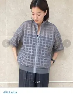 AULA AILA シアーチェックブルゾンのサムネイル