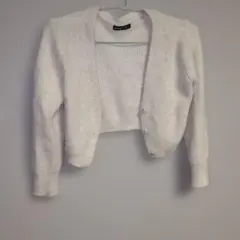 SHEIN 長袖 クロップド丈 ニット ホワイト