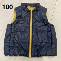 UNIQLO 中綿ベスト 100cm ネイビー/イエロー