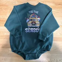 長袖トレーナーロンパース　80cm 緑
