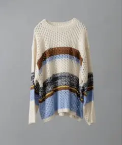 MULTI BORDER MESH KNIT / マルチボーダーメッシュニット