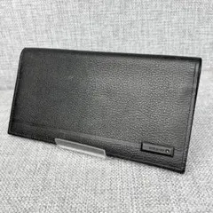 未使用 コムサメン★メンズロングウォレット 折長札入 ぺブルドレザー 本革 黒のサムネイル