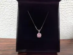 ピンクネックレス　一粒　1.25カラット　K14