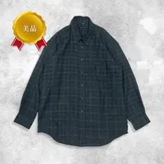 チェックシャツ ウール 起毛 厚手 ダークカラー LL アメカジ グランジ