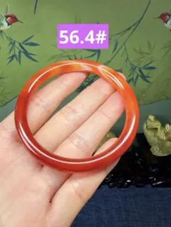 極上の発色◇無処理天然紅瑪瑙バングル 内径58mm 艶やかな天然模様 夏 