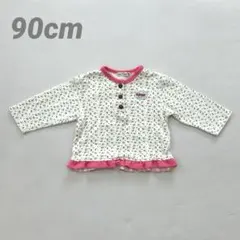 pas a pas 花柄 長袖Tシャツ 90cm ボタン付き 女の子