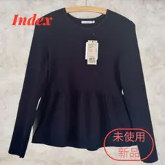 【未使用新品】Index 長袖 ペプラムトップス リブニット オフィス
