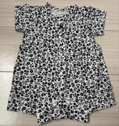 花柄半袖ロンパース 50-60cm 綿100%