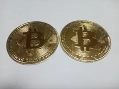ゴルフボールマーカー　ビットコイン　レプリカ　ケース無し　2枚