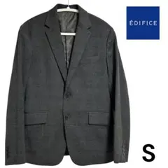 【美品】EDIFICE テーラードジャケット ブラウン チェック Sサイズ