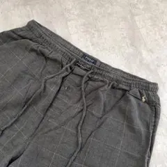 P257【XL】ポロラルフローレン フランネルパンツ バギー チェック グレー
