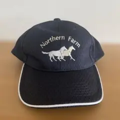 ★美品★Northern Farm メンズ　帽子　キャップ　ネイビー　馬刺繍