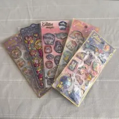 ウォーターシール キラキラシール シール シャカシャカ ５枚セット 레트로