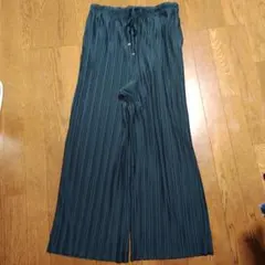 ダークグリーン プリーツパンツ LL