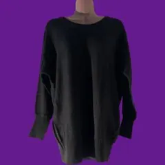 CINEMA CLUB ブラックニットセーター Mサイズ