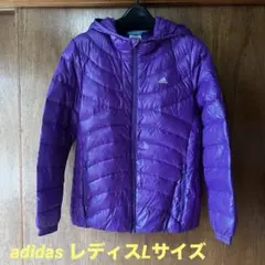 adidas アディダス ライトダウンジャケット（フード付き）パープルのサムネイル