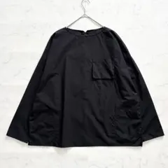 【洗える♡とろみ】gauze# ガーゼ 黒 ブラウス 長袖 ブラック 日本製 Gauze# ガーゼ バンドカラー レース 鹿の子 ブラウス 長袖 シャツ