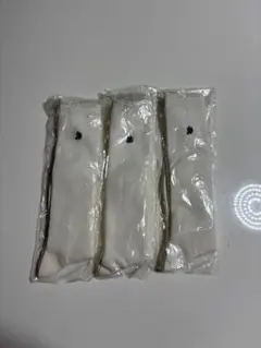 ホワイト膝丈ソックス　スクールソックス　靴下 3足セット 21-23