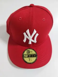 New Era 59FIFTY NYロゴ ベースボールキャップ 7 1/4 赤