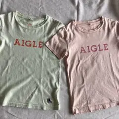 まとめ売り/中古⭐︎AIGLE/半袖Tシャツ/ピンク130とライトグリーン130のサムネイル