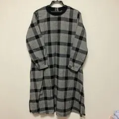 SEASON REASON チェック柄長袖ワンピース　M