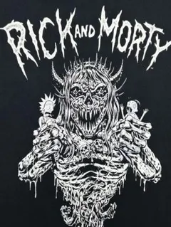 RICK AND MORTY リックアンドモーティキャラクターtシャツ　ブラックのサムネイル