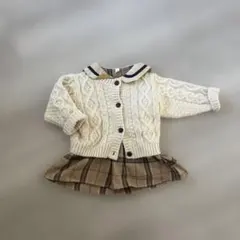 チェックワンピ　＆　カーディガン　コーデセット　テータテート　セット