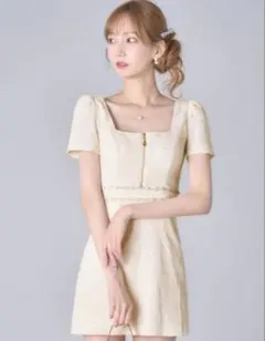 JEWELS ジュエルズ キャバクラ ドレス プリーツ ツイード ビジュー