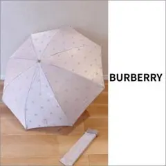 バーバリー　折り畳み傘　折りたたみ傘　ホース柄　レディース　パープル　総柄　馬柄